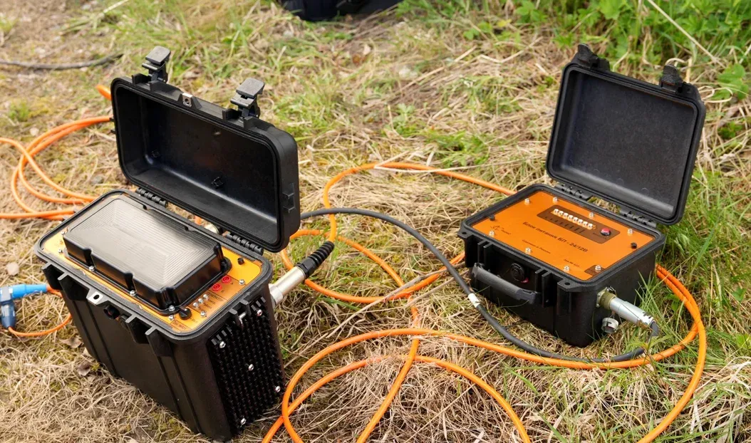 Полевой электроразведочный комплекс «Омега-48М2» на объекте